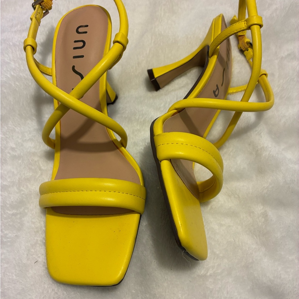 Unisa Vibrant Yellow Strappy Heels